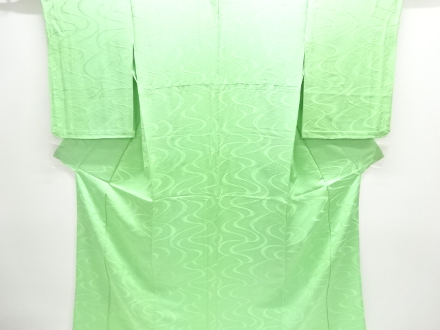 変わり流水模様織出し単衣色無地着物